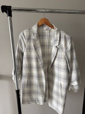 🔴 Spring Red Dot Flash Sale - Rachel Zoe Black & White Plaid Blazer